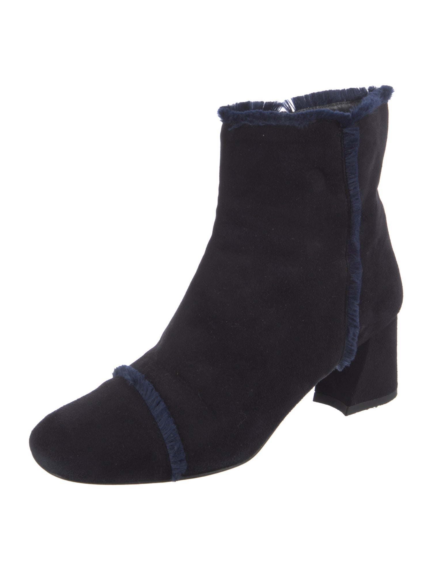 Stuart Weitzman Suede Raw-Edge Trim Boots