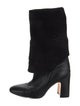 Stuart Weitzman Suede Leather Trim Embellishment Boots