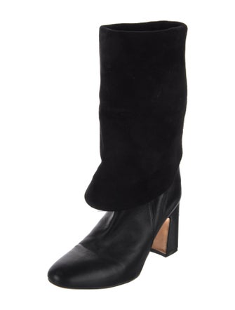 Stuart Weitzman Suede Leather Trim Embellishment Boots