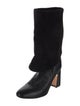 Stuart Weitzman Suede Leather Trim Embellishment Boots