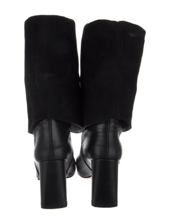 Stuart Weitzman Suede Leather Trim Embellishment Boots
