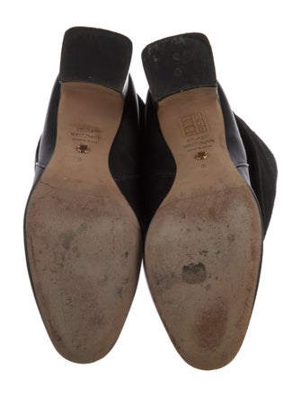 Stuart Weitzman Suede Leather Trim Embellishment Boots