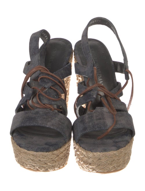 Stuart Weitzman Denim Braided Accents Espadrilles