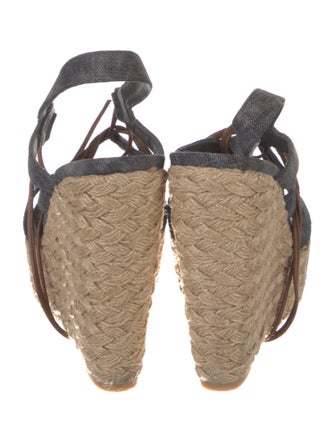 Stuart Weitzman Denim Braided Accents Espadrilles