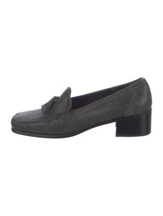 Stuart Weitzman Suede Beaded Accents Loafers