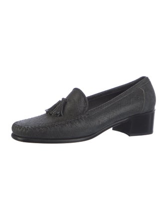 Stuart Weitzman Suede Beaded Accents Loafers