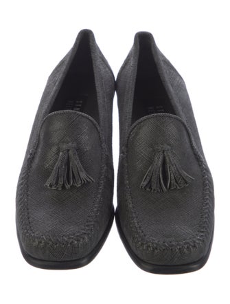 Stuart Weitzman Suede Beaded Accents Loafers