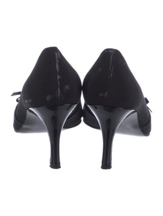 Stuart Weitzman Canvas Bow Accents Pumps