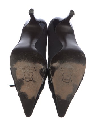 Stuart Weitzman Canvas Bow Accents Pumps