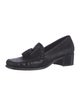 Stuart Weitzman Leather Tassel Accents Loafers