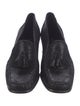 Stuart Weitzman Leather Tassel Accents Loafers