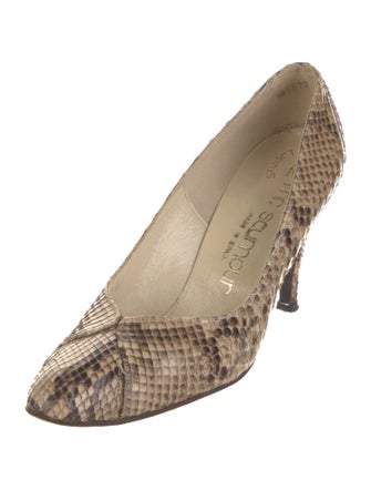 Stuart Weitzman Embossed Leather Animal Print Pumps