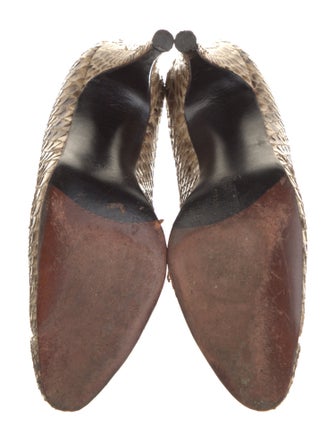 Stuart Weitzman Embossed Leather Animal Print Pumps