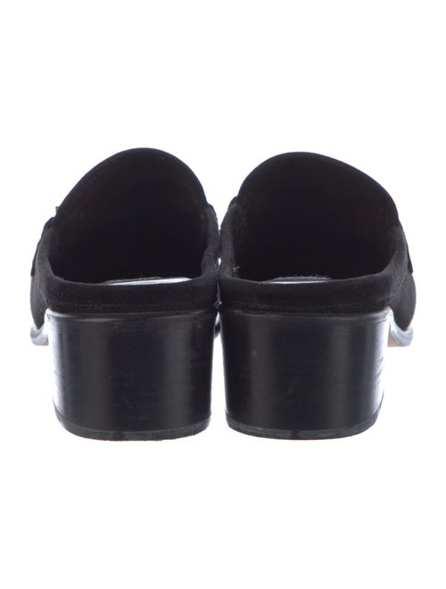 Stuart Weitzman Suede Beaded Accents Mules