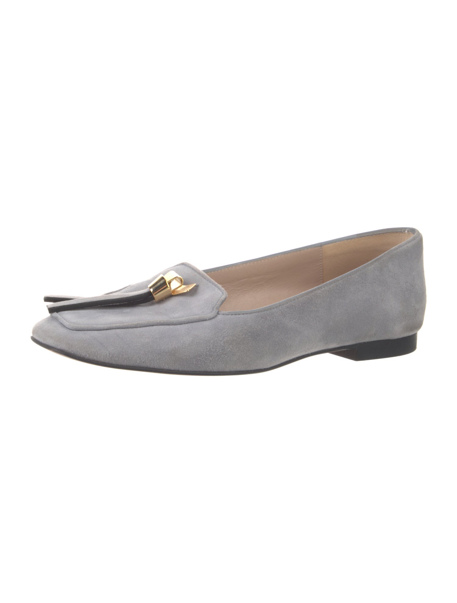 Stuart Weitzman Suede Tassel Accents Loafers