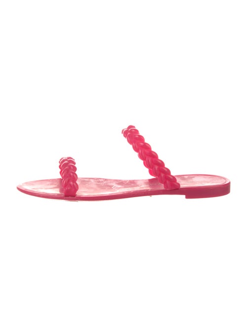 Stuart Weitzman Rubber Braided Accents Slides