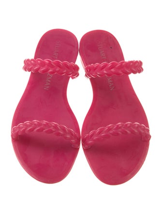 Stuart Weitzman Rubber Braided Accents Slides