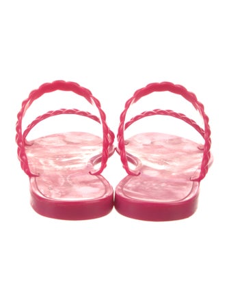 Stuart Weitzman Rubber Braided Accents Slides