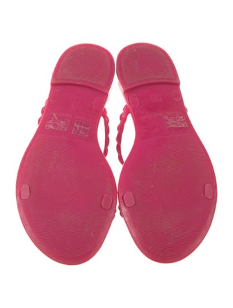 Stuart Weitzman Rubber Braided Accents Slides