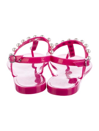 Stuart Weitzman Rubber Studded Accents T-Strap Sandals