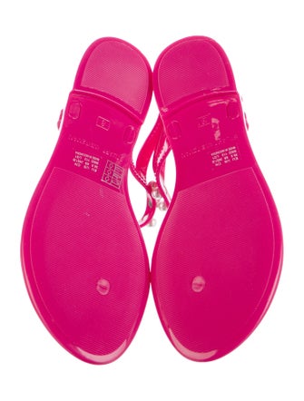 Stuart Weitzman Rubber Studded Accents T-Strap Sandals