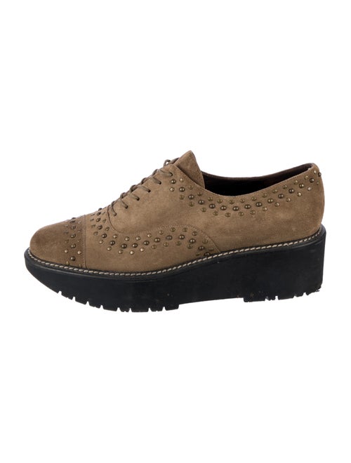 Stuart Weitzman Suede Studded Accents Oxfords
