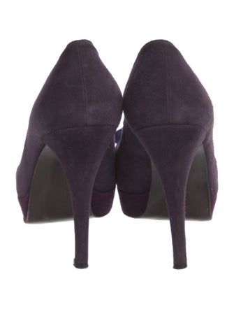 Stuart Weitzman Suede Bow Accents Pumps