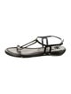 Stuart Weitzman Patent Leather T-Strap Sandals