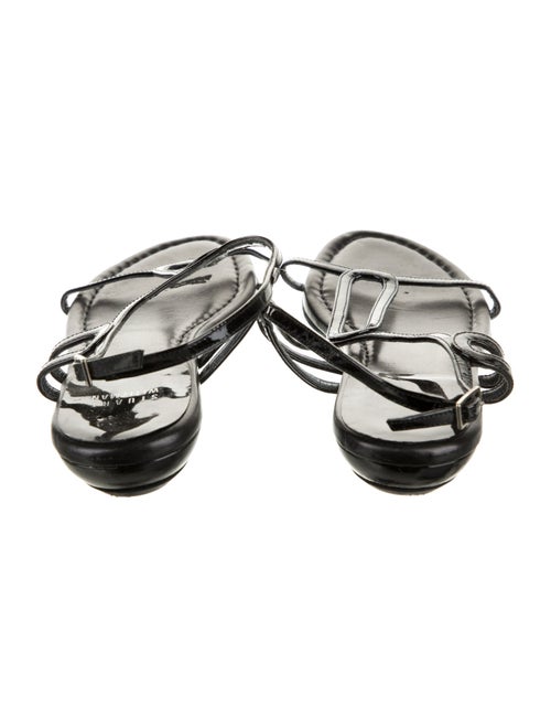 Stuart Weitzman Patent Leather T-Strap Sandals