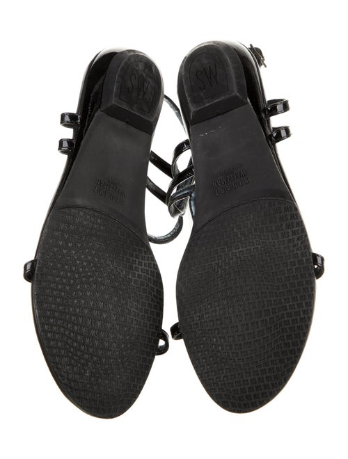 Stuart Weitzman Patent Leather T-Strap Sandals