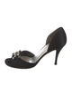 Stuart Weitzman Satin Crystal Embellishments D'Orsay Pumps