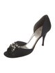 Stuart Weitzman Satin Crystal Embellishments D'Orsay Pumps