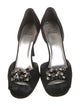 Stuart Weitzman Satin Crystal Embellishments D'Orsay Pumps