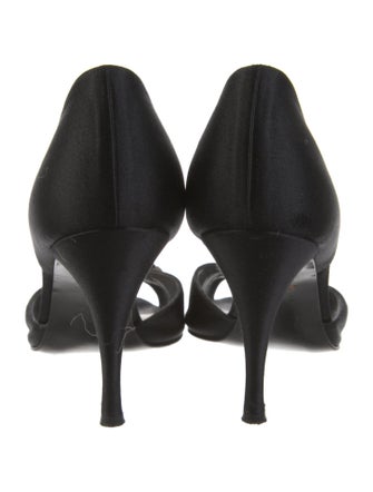 Stuart Weitzman Satin Crystal Embellishments D'Orsay Pumps