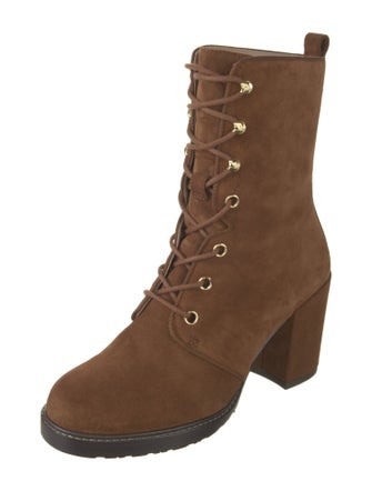 Stuart Weitzman Suede Lace-Up Boots