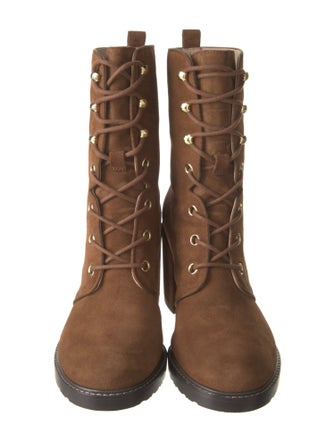 Stuart Weitzman Suede Lace-Up Boots