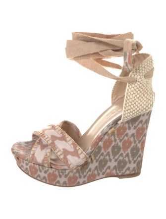 Stuart Weitzman Canvas Printed Espadrilles