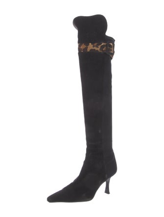 Stuart Weitzman Suede Animal Print Boots