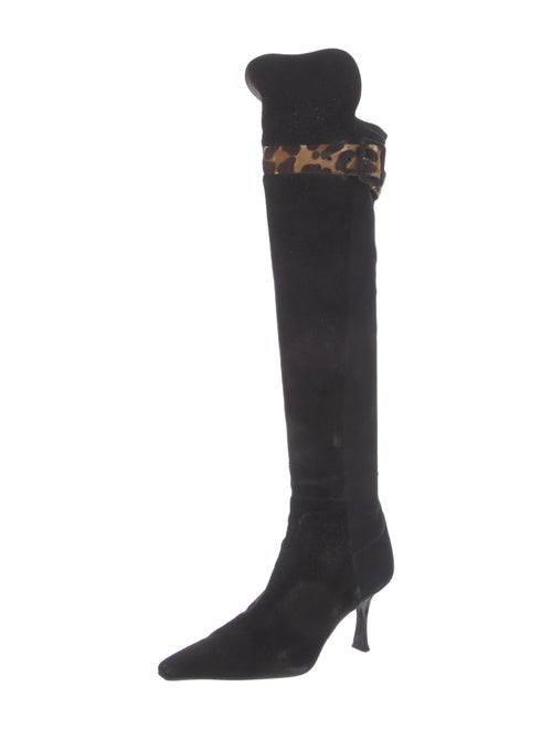 Stuart Weitzman Suede Animal Print Boots