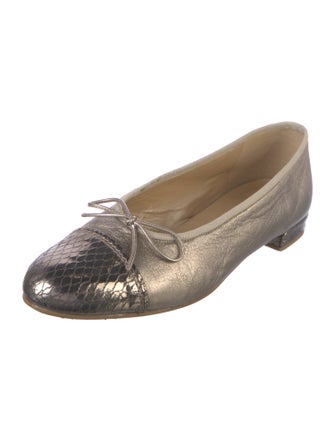 Stuart Weitzman Leather Animal Print Ballet Flats