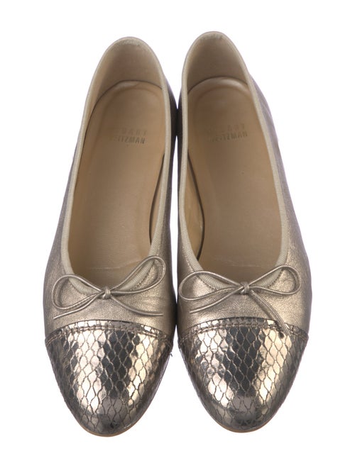 Stuart Weitzman Leather Animal Print Ballet Flats