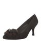 Stuart Weitzman Suede Fur Trim Pumps