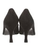 Stuart Weitzman Suede Fur Trim Pumps