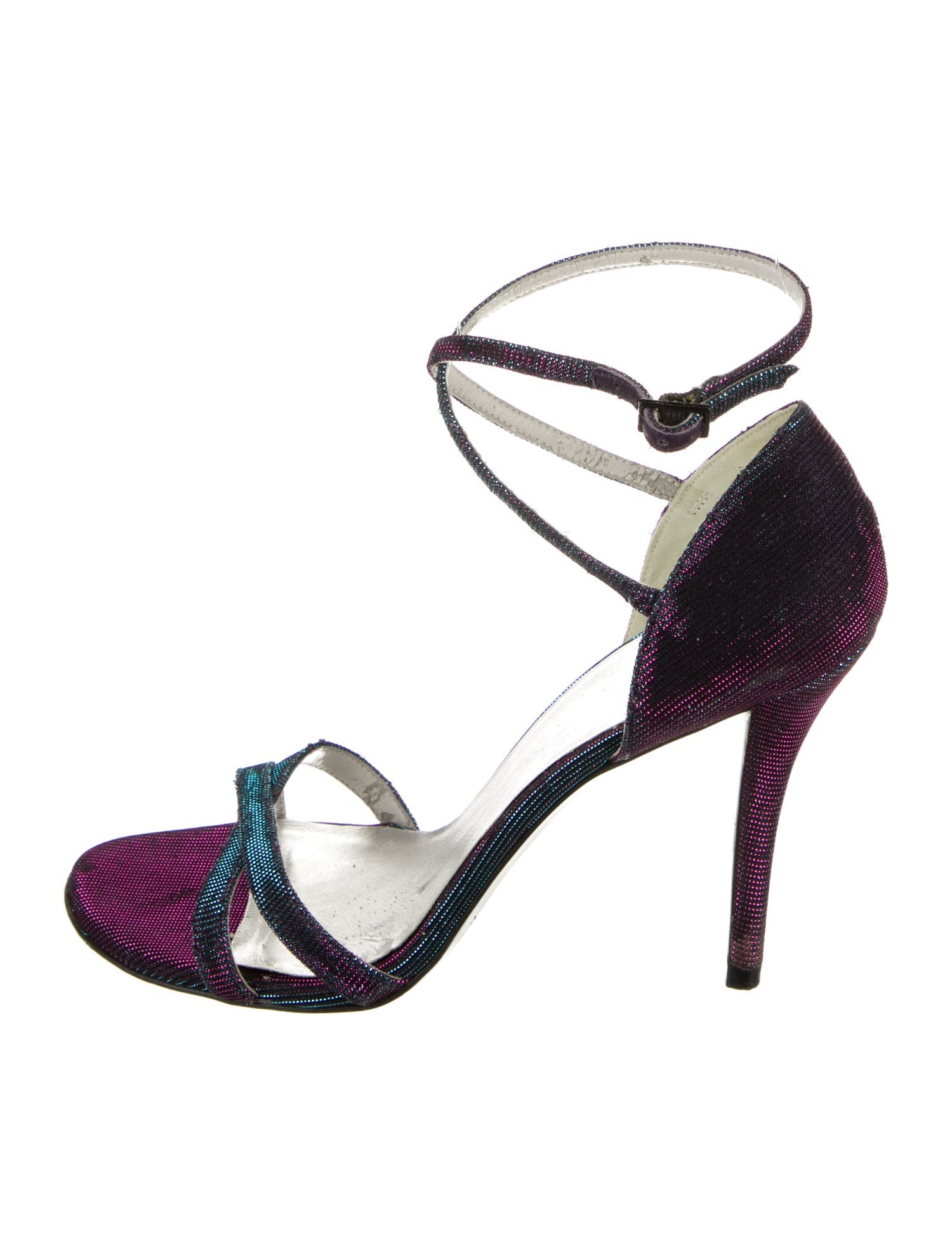 Stuart Weitzman Glitter Colorblock Pattern Sandals