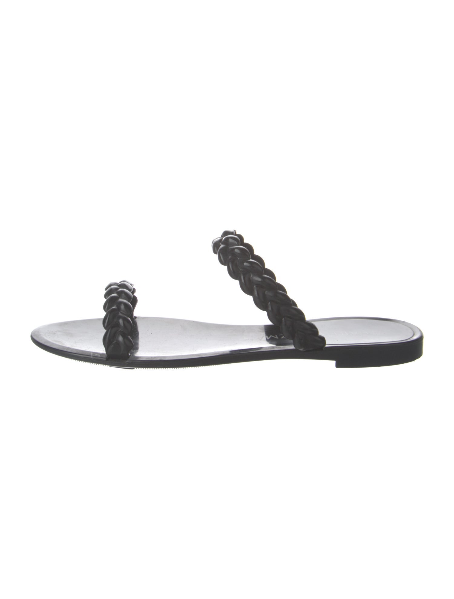 Stuart Weitzman Rubber Braided Accents Slides