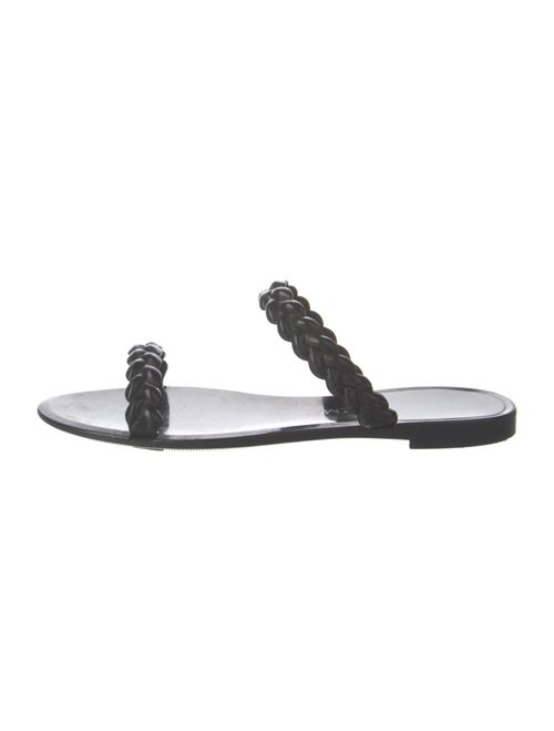 Stuart Weitzman Rubber Braided Accents Slides