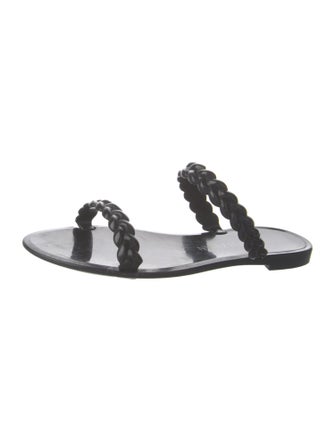 Stuart Weitzman Rubber Braided Accents Slides