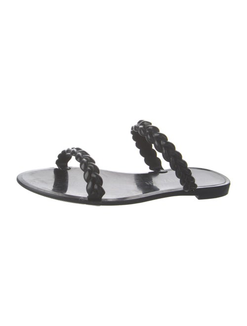Stuart Weitzman Rubber Braided Accents Slides
