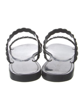Stuart Weitzman Rubber Braided Accents Slides