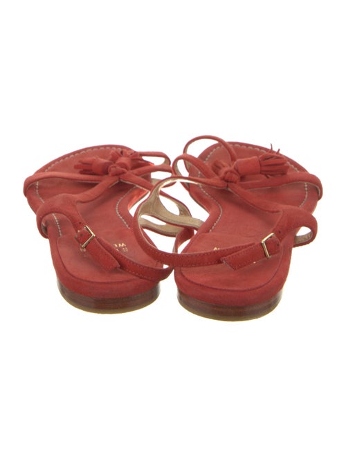 Stuart Weitzman Suede Tassel Accents Slingback Sandals